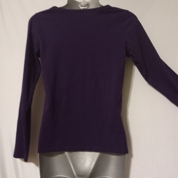 Cute Ginger cat long sleeve purple shirt - Picture 3 of 4